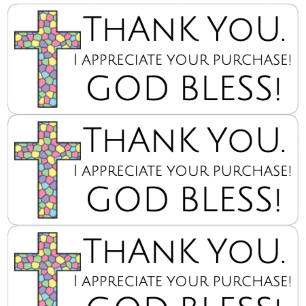 90 Thank You Stickers God Bless Labels